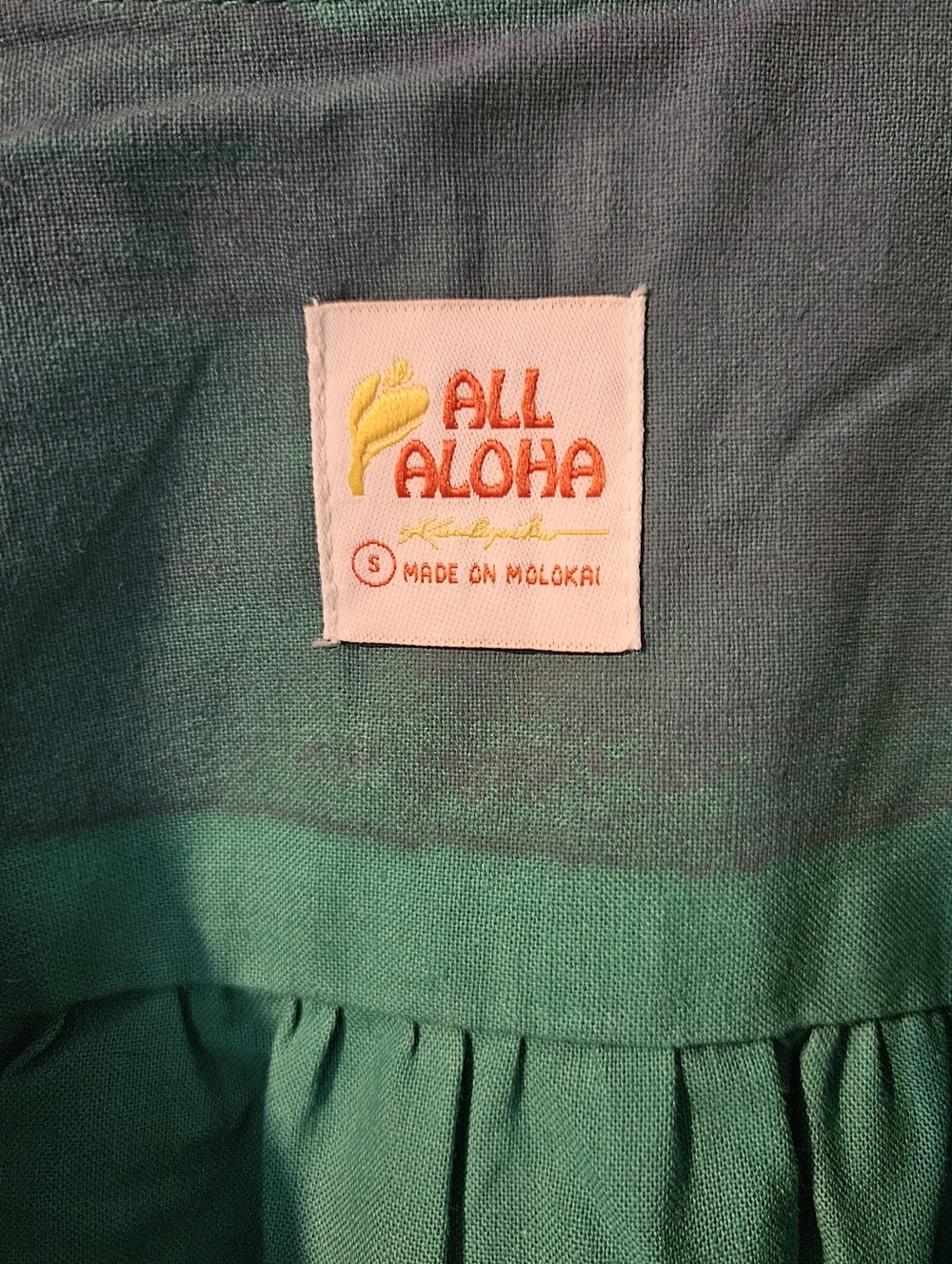 KEALOPIKO AHUKAI - SIZE SMALL - ULU PRINT - GREEN COLOR - Picture 2 of 4